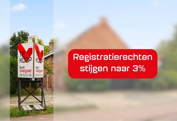 Registratierechten stijgen van 2% naar 3%