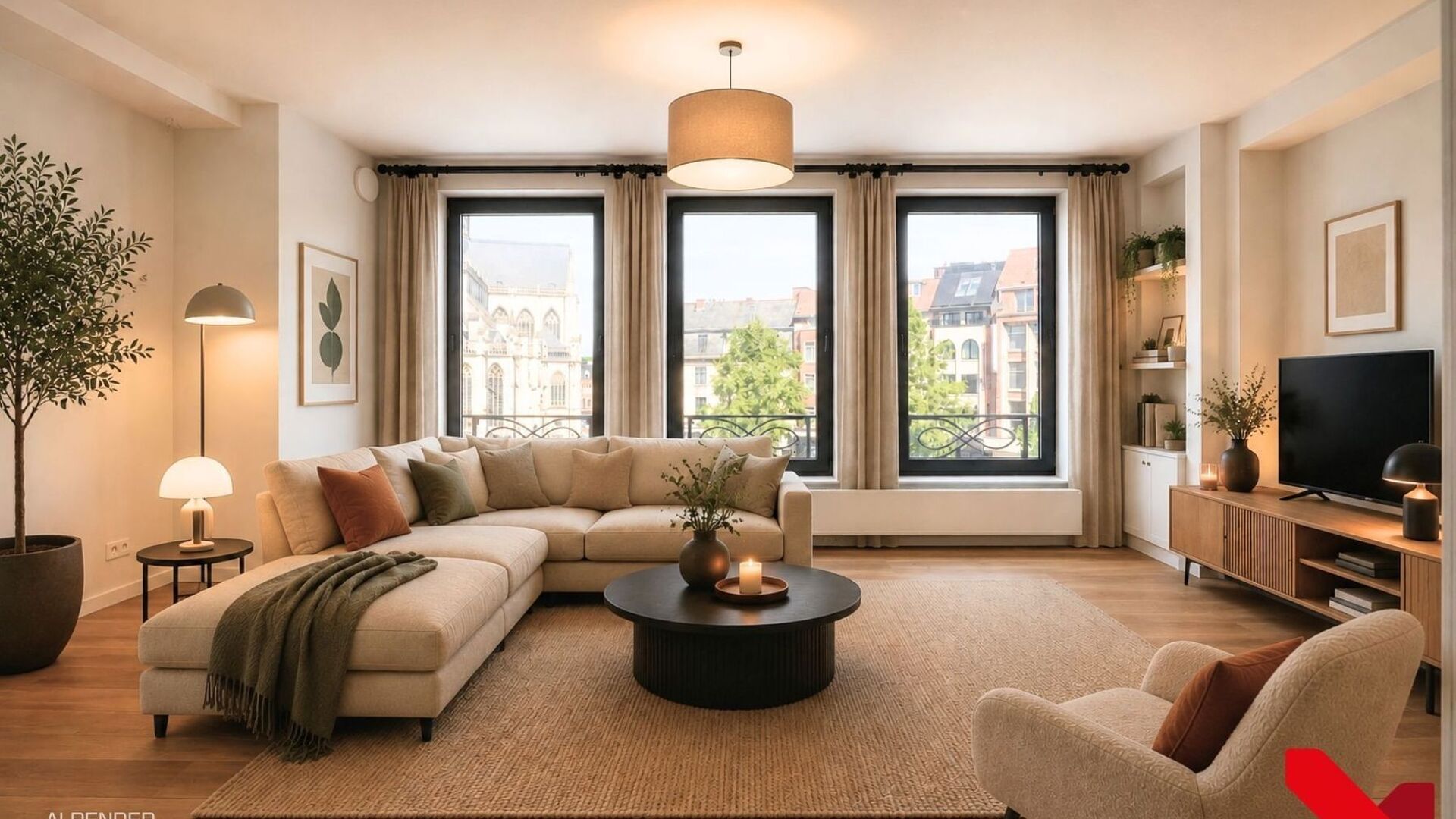In het bruisende centrum van Leuven, met zicht op het levendige Rector De Somerplein en de Sint-Pieterskerk, bevindt zich dit volledig vernieuwde appartement met één slaapkamer.
De grote troef van dit appartement is zonder twijfel de open leefruimte me
